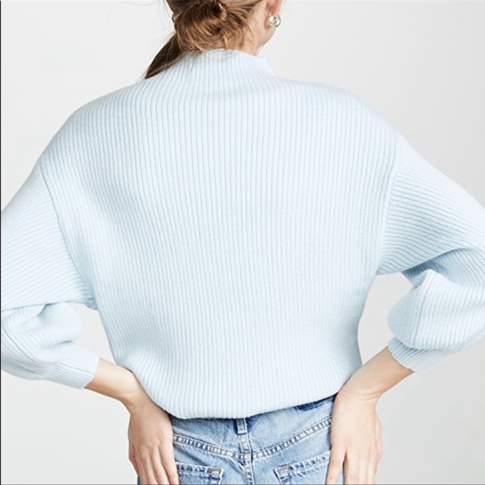 Stunning Line & Dot Funnel-Neck Ribbed Sweater - Picture 4 of 6